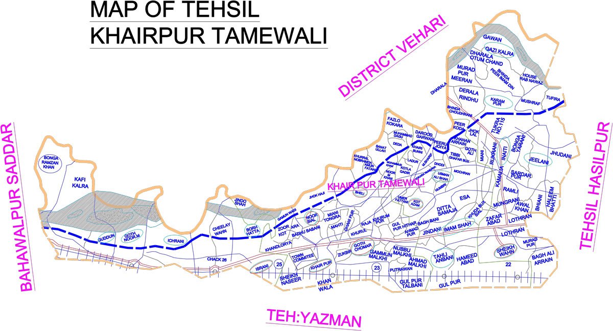 Tehsil-Khairpur-Tamewali-Map