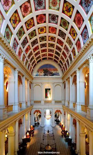 Colorful ceiling and unique style of roof at Noor Mahal