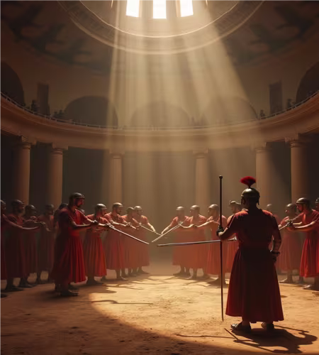 Training-session-of-Gladiators in Colosseum