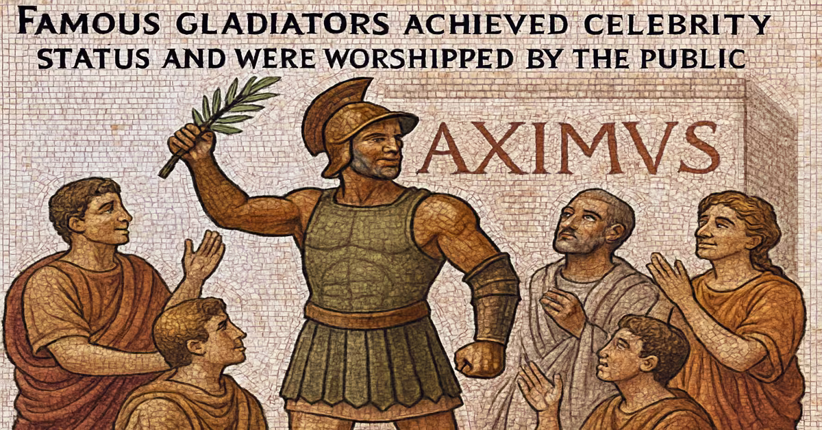 Famous gladiators achieved celebrity status and were worshipped by the public.